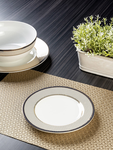 

Pure Home and Living Set of 2 Golden Aura Dessert Plate, Gold