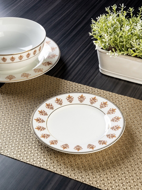 

Pure Home and Living Gold-toned Set of 2 Enchante Dessert Plate
