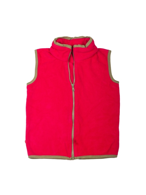 

Nino Bambino Boys Pink Solid Organic Cotton Sleeveless Front Open Sweatshirt