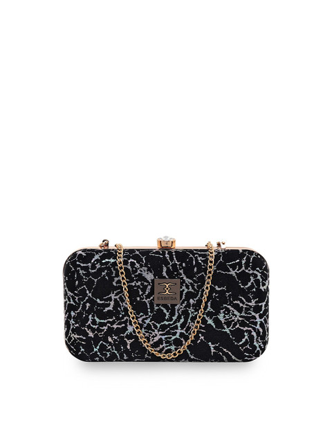 

ESBEDA Black & Grey Textured Box Clutch