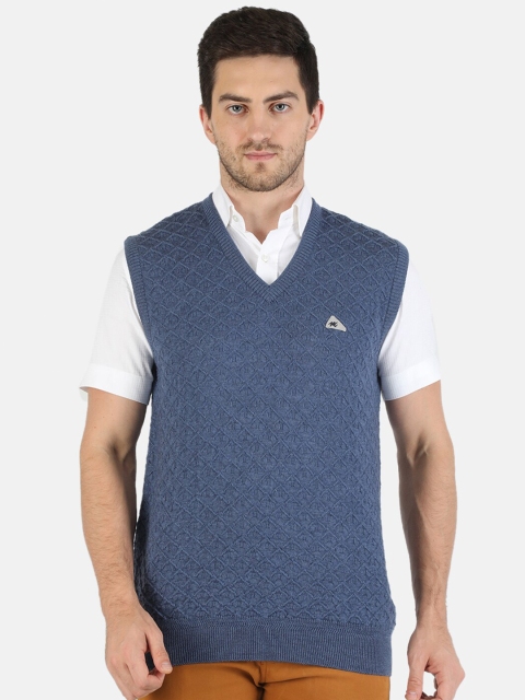 

Monte Carlo Men Blue Pure Wool Sweater Vest
