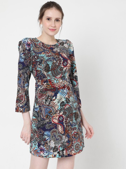 

Vero Moda Blue Ethnic Motifs Sheath Dress