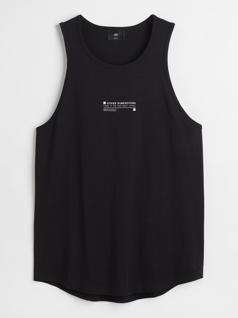 

H&M Men Black Slim Fit Vest Top