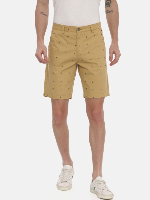 

Swiss Club Men Khaki Printed Slim Fit Regular Shorts