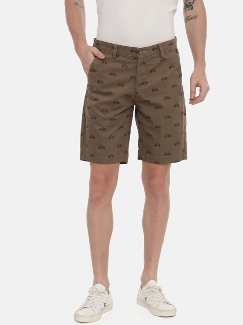 

Swiss Club Men Brown Printed Slim Fit Chino Shorts