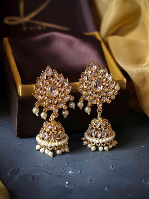 

Kairi Gold-Toned Dome Shaped Drop Earrings