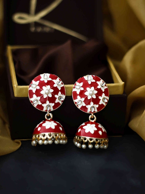 

Kairi Red Dome Shaped Jhumkas Earrings