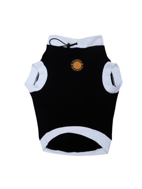 

D'chica Paws Black & White Solid Cotton Dog T-Shirt