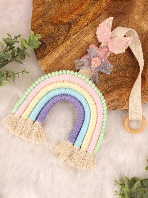 

KICKS & CRAWL Girls Beige & Blue Hair Accessory Set