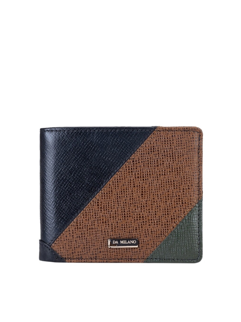 

Da Milano Women Black & Brown Textured Leather Two Fold Wallet