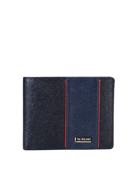 

Da Milano Women Black & Blue Colourblocked Two Fold Wallet