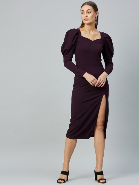 

Marie Claire Burgundy Sheath Midi Dress