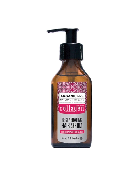 

ARGANICARE Regenerating Organic Argan oil and Collagen Hair Serum - 100ml, Brown