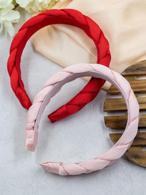 

Bellofox Women Set Of 2 Pink & Red Hairband