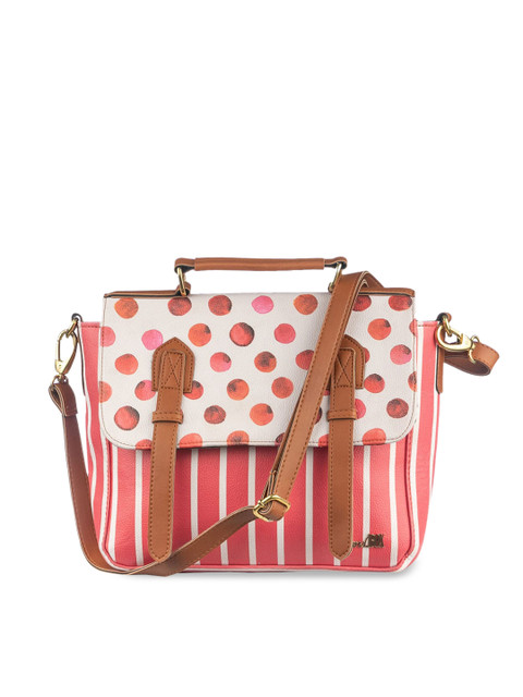 

BandBox Red Geometric Printed PU Structured Satchel