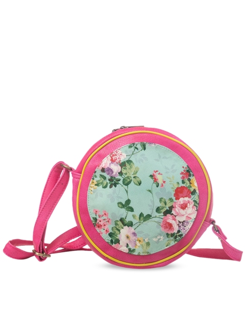 

BandBox Pink Floral PU Structured Sling Bag