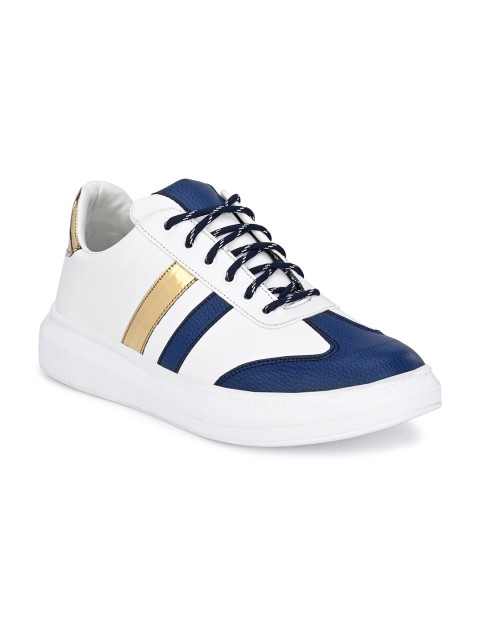 

DERBY KICKS Men White Striped Mid Top Sneakers