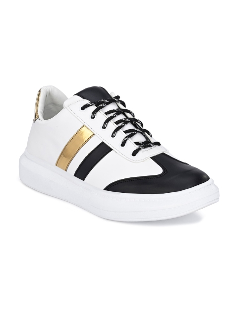 

DERBY KICKS Men White & Black Colourblocked Sneakers