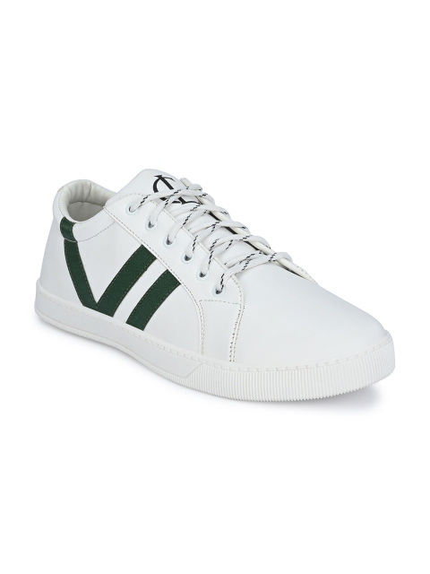 

DERBY KICKS Men White & Black Striped Sneakers