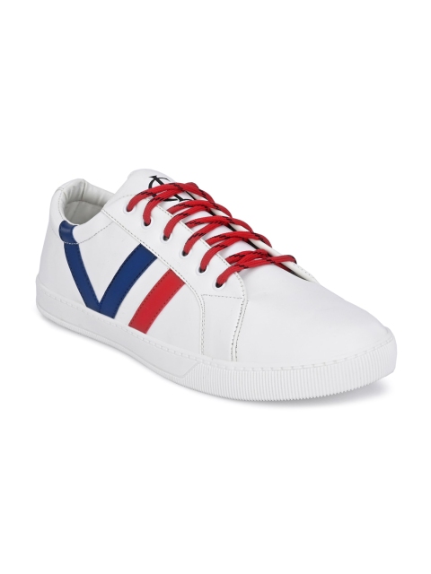 

DERBY KICKS Men White Striped Sneakers