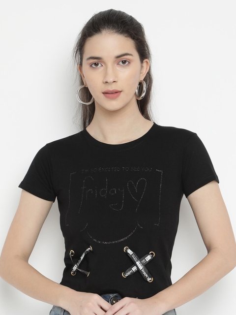 

V2 Value & Variety Black Cotton Regular Top