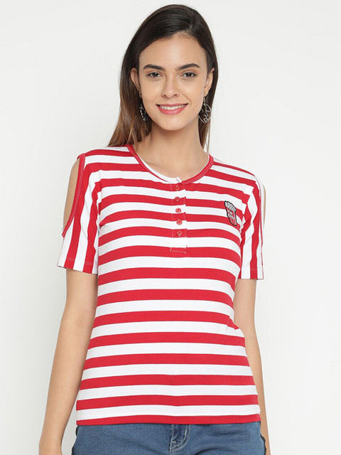

V2 Value & Variety Red Striped Regular Top