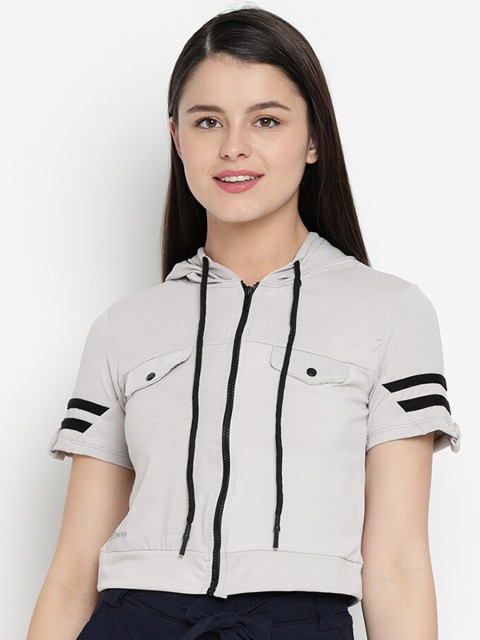

V2 Value & Variety Women Grey Cotton Crop Top