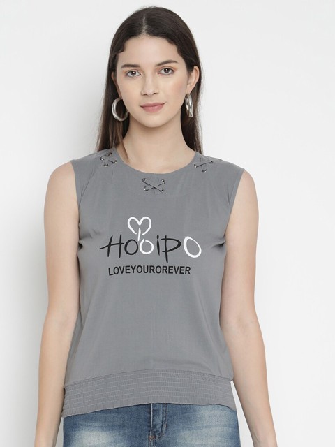 

V2 Value & Variety Women Grey Printed Top