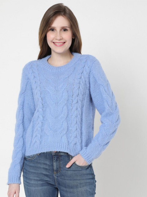 

Vero Moda Women Blue Self Design Sweaters
