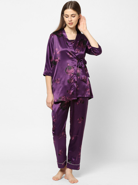 

Sweet Dreams Women Purple Printed Night suit