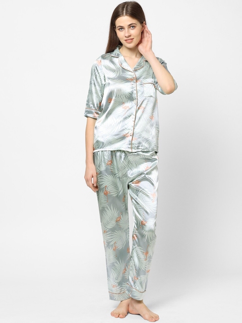 

Sweet Dreams Women Grey & Pink Printed Night suit