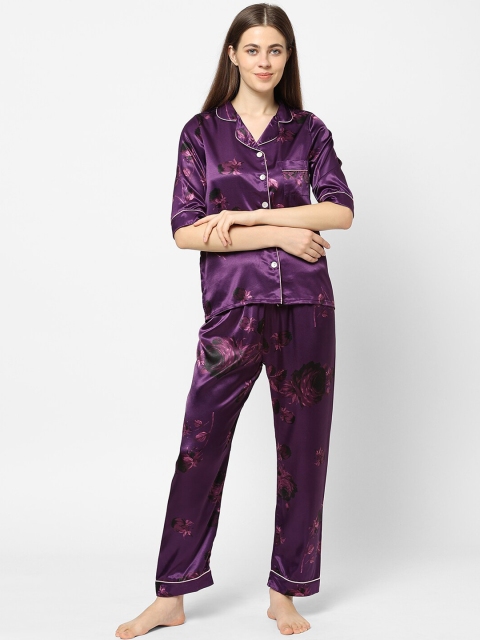 

Sweet Dreams Women Purple Printed Night suit