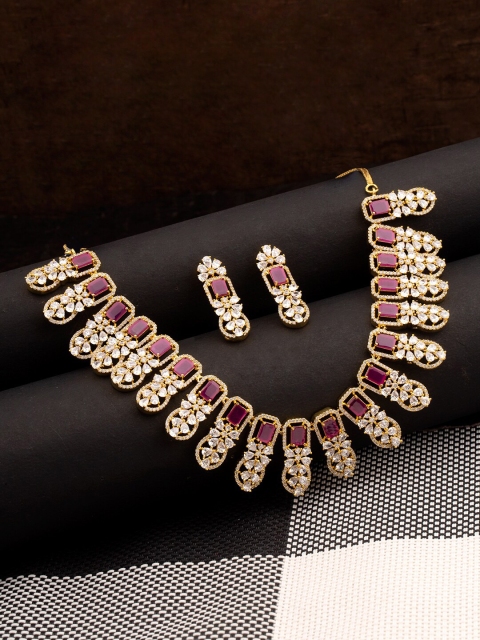 

Studio Voylla Gold-Toned & White Brass Gold-Plated Antique Necklace