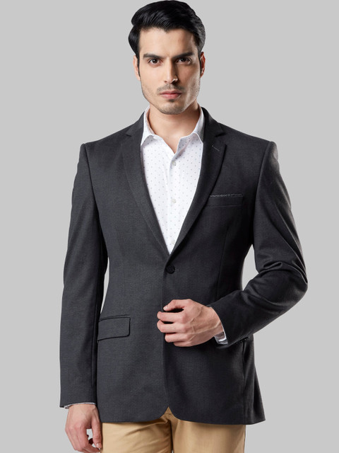 

Raymond Men Grey Solid Single-Breasted Formal Blazer