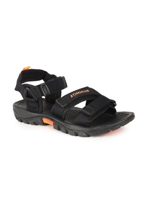

Paragon Men Black & Orange 3 Strap Sports Sandals