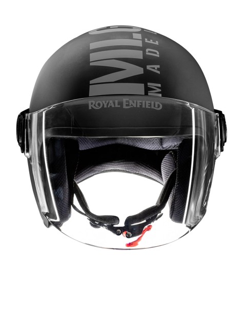 

Royal Enfield Men Black & Grey Solid Open Face MLG Helmet