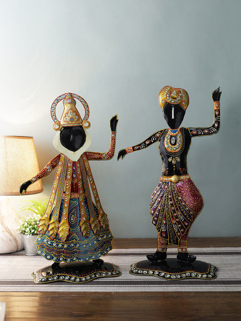 

Aapno Rajasthan Set Of 2 Black & Blue Kathakali Pair Showpieces