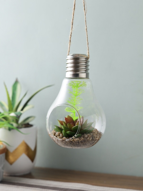 

TAYHAA Green & Red Artificial Plant with Hanging Pot