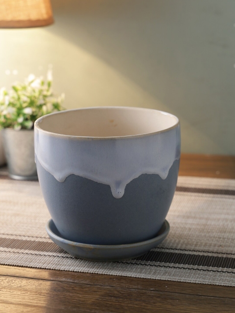 

TAYHAA Grey & White Ceremic Pot