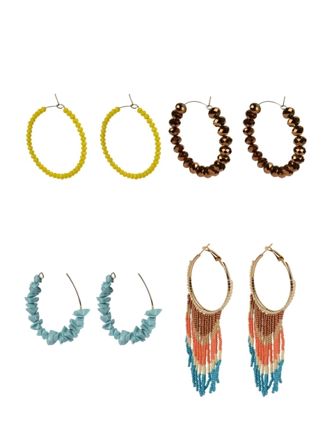 

Vdesi Set Of 4 Silver-Plated Hoop Earrings, Bronze
