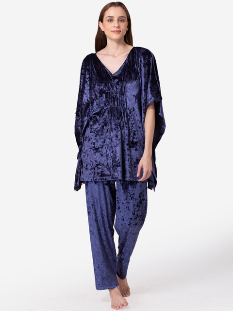 

Fluffalump Women Navy Blue Printed Night suit