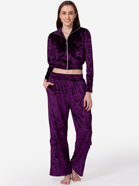 

Fluffalump Women Purple Printed Night suit