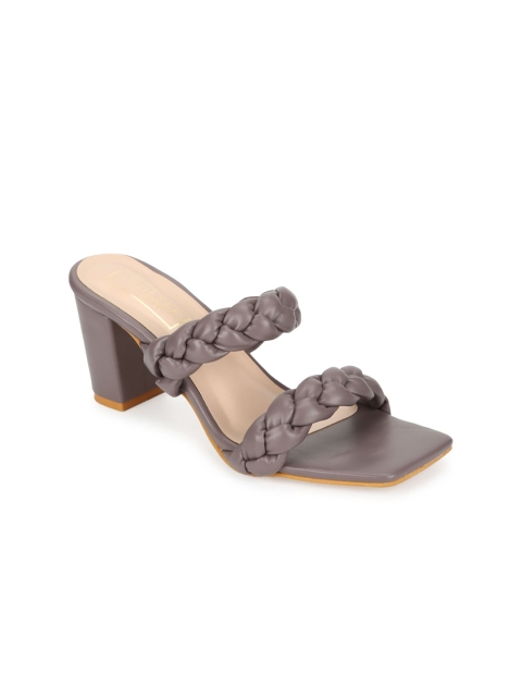 

Truffle Collection Grey Textured PU Block Heel