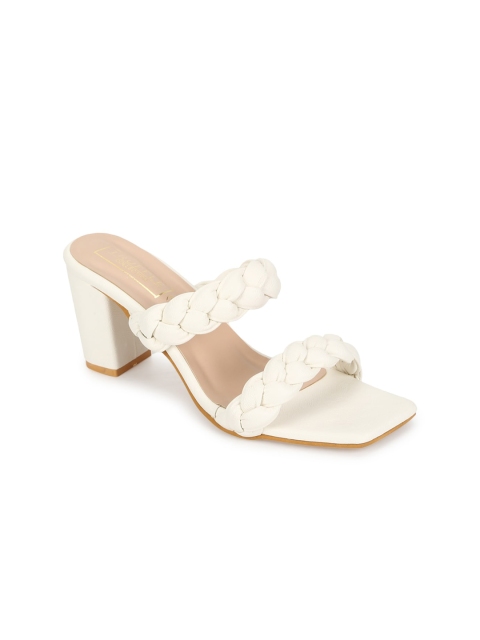 

Truffle Collection White PU Block Pumps