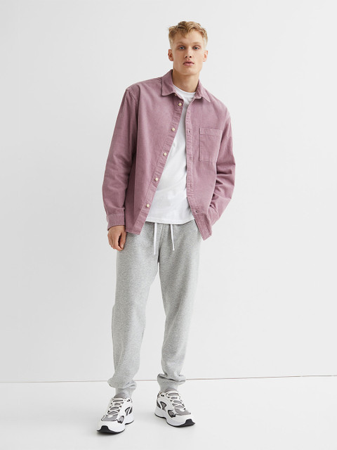 

H&M Men Purple Relaxed Fit Corduroy Shirt