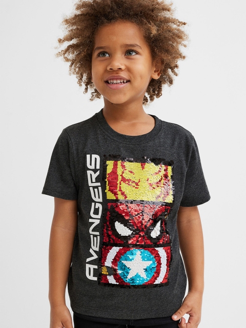 

H&M Boys Grey Avengers Reversible Sequin Cotton T-shirt