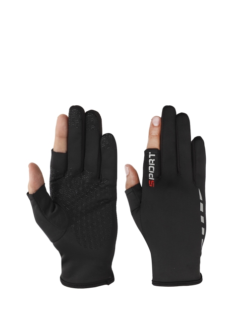 

FabSeasons Unisex Black Patterned Cycling Gloves