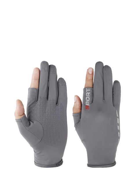 

FabSeasons Unisex Grey Patterned Anti-Slip Cycling Gloves