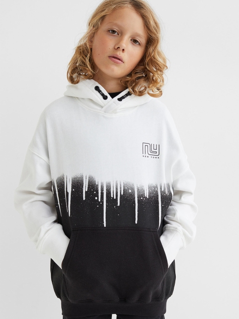 

H&M Boys White & Black Oversized Hoodie