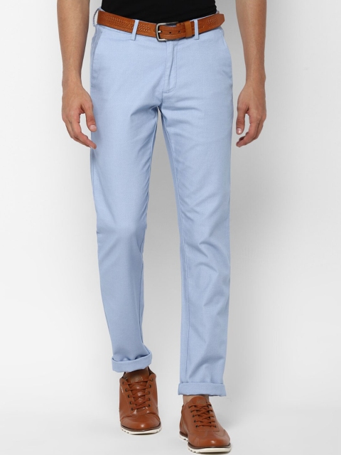 

Allen Solly Men Blue Textured Slim Fit Trousers